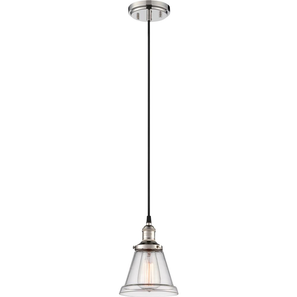 Nuvo Lighting 60/5402  Vintage - 1 Light Pendant with Clear Glass - Vintage Lamp Included in Polished Nickel Finish